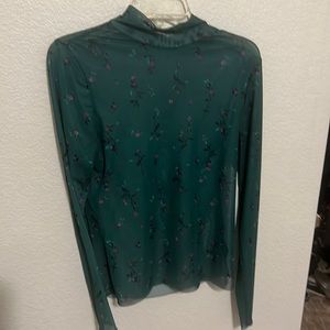 AFRM sheer long sleeve top floral print size XL